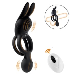 Anel Peniano Duplo Com Estimulador Clitoriano E Plug 9 Vibrações