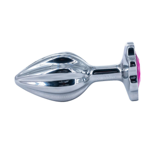 Plug Anal Em Metal Stripes Pequeno Com Pedra Vibe Toys