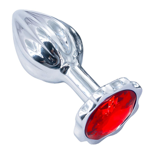 Plug Anal Em Metal Stripes Pequeno Com Pedra Vibe Toys