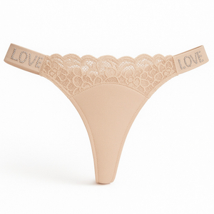 Calcinha Fio Dental Love Corte A Laser Com Detalhe Renda Frontal