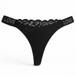 Calcinha Fio Dental Love Corte A Laser Com Detalhe Renda Frontal