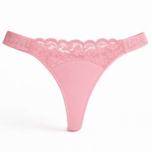 Calcinha Fio Dental Love Corte A Laser Com Detalhe Renda Frontal