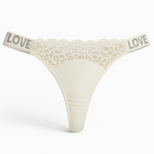 Calcinha Fio Dental Love Corte A Laser Com Detalhe Renda Frontal