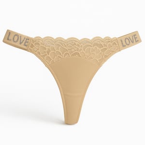 Calcinha Fio Dental Love Corte A Laser Com Detalhe Renda Frontal