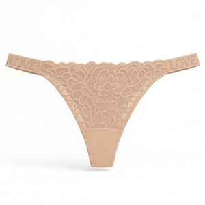 Calcinha Fio Dental Love Corte A Laser Com Renda Frontal