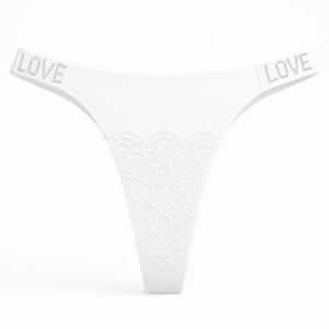 Calcinha Fio Dental Love Corte A Laser Com Detalhe Em Renda