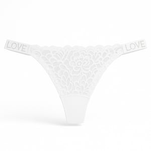 Calcinha Fio Dental Love Corte A Laser Com Renda Frontal