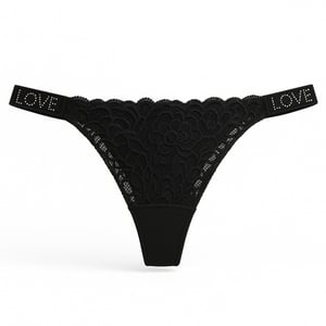 Calcinha Fio Dental Love Corte A Laser Com Renda Frontal
