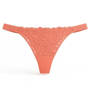Calcinha Fio Dental Love Corte A Laser Com Renda Frontal