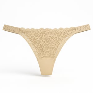 Calcinha Fio Dental Love Corte A Laser Com Renda Frontal