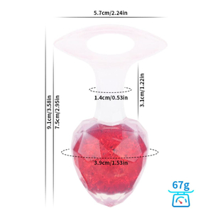 Plug Anal Diamante Médio Em Silicone Com Esfera De Vidro Interno