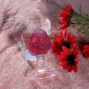 Plug Anal Diamante Médio Em Silicone Com Esfera De Vidro Interno