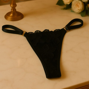 Calcinha Fio Dental Tule Bordado Flowers Mil Toques