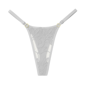 Calcinha Fio Dental Tule Bordado Flowers Mil Toques