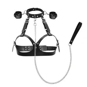 Kit Bondage Harness Com Coleira E Guia Vibe Toys