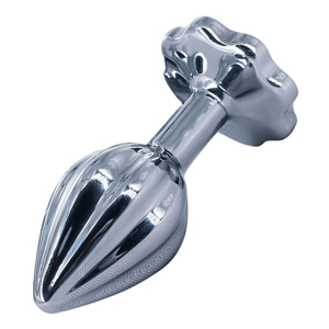 Plug Anal Em Metal Stripes Pequeno Com Pedra Vibe Toys