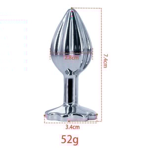 Plug Anal Em Metal Stripes Pequeno Com Pedra Vibe Toys