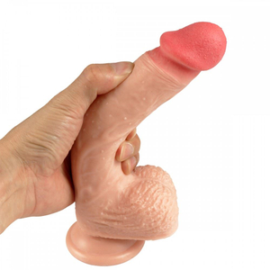 Prótese Realística Super Macia Com Escroto E Ventosa 21,3 X 3,7cm Vibe Toys