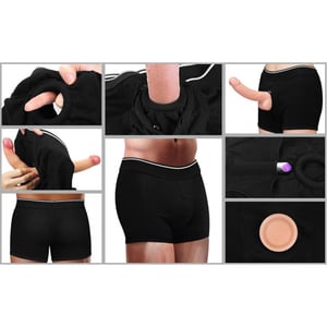 Boxer Unissex Em Algodão Para Uso De Prótese Com Ventosa