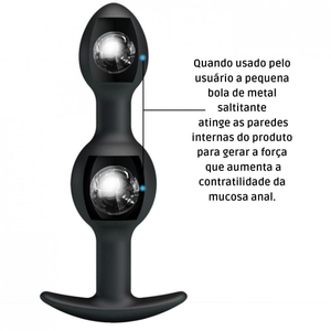 Plug Anal Silicone Com Esferas Massageadoras 12,5 X 2,3cm Pretty Love