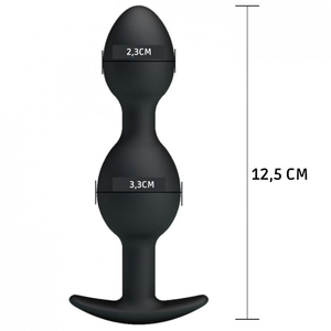 Plug Anal Silicone Com Esferas Massageadoras 12,5 X 2,3cm Pretty Love