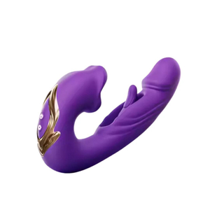 Vibrador Ponto G Em Formato De Glande Com Língua Mágica E Boca Estimuladora