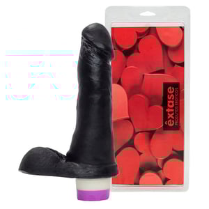 Prótese Com Vibrador Interno E Escroto 17 X 3,5cm êxtase