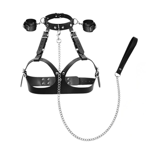 Kit Bondage Harness Com Coleira E Guia Vibe Toys