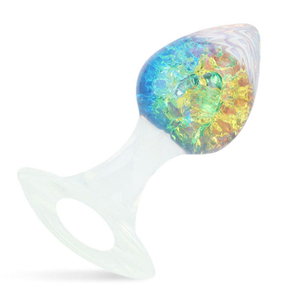 Plug Anal Coração Médio Em Silicone Com Esfera De Vidro Interno