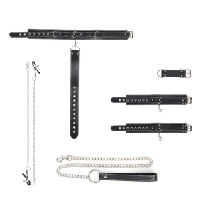Kit Bondage Com Corrente De Tração E Guia Com Coleira Vibe Toys