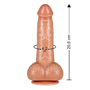 Prótese Com Escroto E Ventosa 20,6 X 4,2cm Prazer & Cia