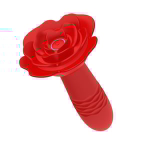 Plug Anal Flor Em Silicone Com Led 10 Modos De Vibração E 10 Modos De Vai E Vem