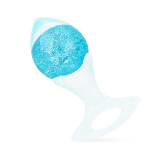 Plug Anal Seta Médio Em Silicone Com Esfera De Vidro Interno