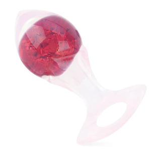 Plug Anal Seta Médio Em Silicone Com Esfera De Vidro Interno