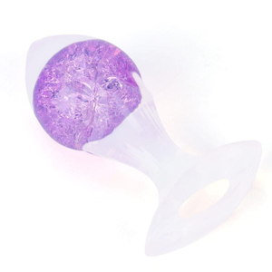 Plug Anal Seta Médio Em Silicone Com Esfera De Vidro Interno