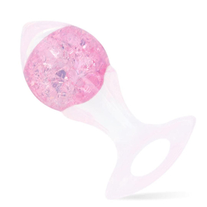 Plug Anal Seta Médio Em Silicone Com Esfera De Vidro Interno