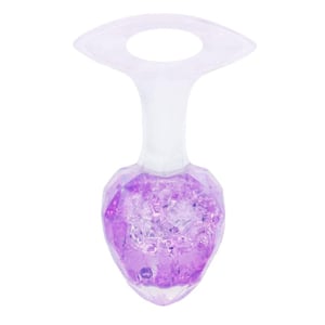 Plug Anal Diamante Pequeno Em Silicone Com Esfera De Vidro Interno