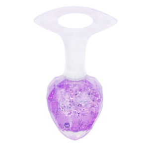 Plug Anal Diamante Pequeno Em Silicone Com Esfera De Vidro Interno