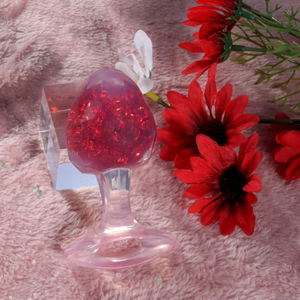 Plug Anal Diamante Pequeno Em Silicone Com Esfera De Vidro Interno