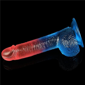 Prótese Ralística Com Escroto E Ventosa 20 X 3,5cm Duo Color 7.5 Dazzle Studs Lovetoy