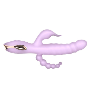 Vibrador Ponto G Sliding Com Plug Anal 7 Vibrações E 3 Modos De Vai E Vem Pleasure