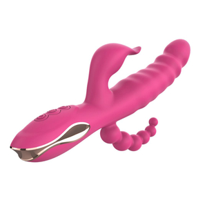 Vibrador Ponto G Sliding Com Plug Anal 7 Vibrações E 3 Modos De Vai E Vem Pleasure