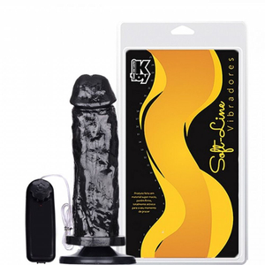 Prótese Com Vibro Controle Externo Black 18 X 4,7cm K Import