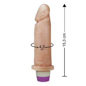 Pênis Realístico Com Vibro Interno 15,3 X 4,5cm Linha Pura Luxúria Sexy Fantasy