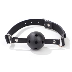 Mordaça Bola Com Regulagem Em Couro Vibe Toys