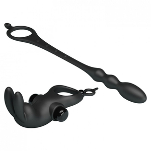 Anel Peniano 12 Vibrações E Plug Anal Estimulador De Próstata Pretty Love