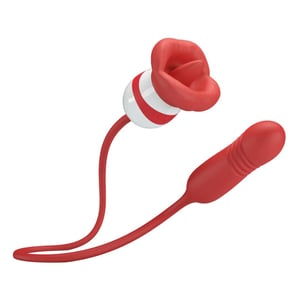 Vibrador Duplo Ashlynn Com Língua E Bullet Vai E Vem Pretty Love