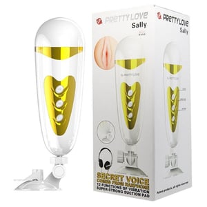 Masturbador Lanterna Vagina Em Cyberskin 12 Vibrações Com Gemidos Sally Pretty Love