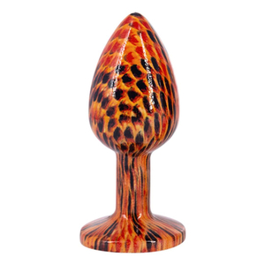 Plug Anal De Luxo Animal Print Em Acrílico Com Pedra Na Base