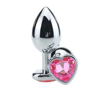 Plug Anal Pequeno Cromado Coração Colors
